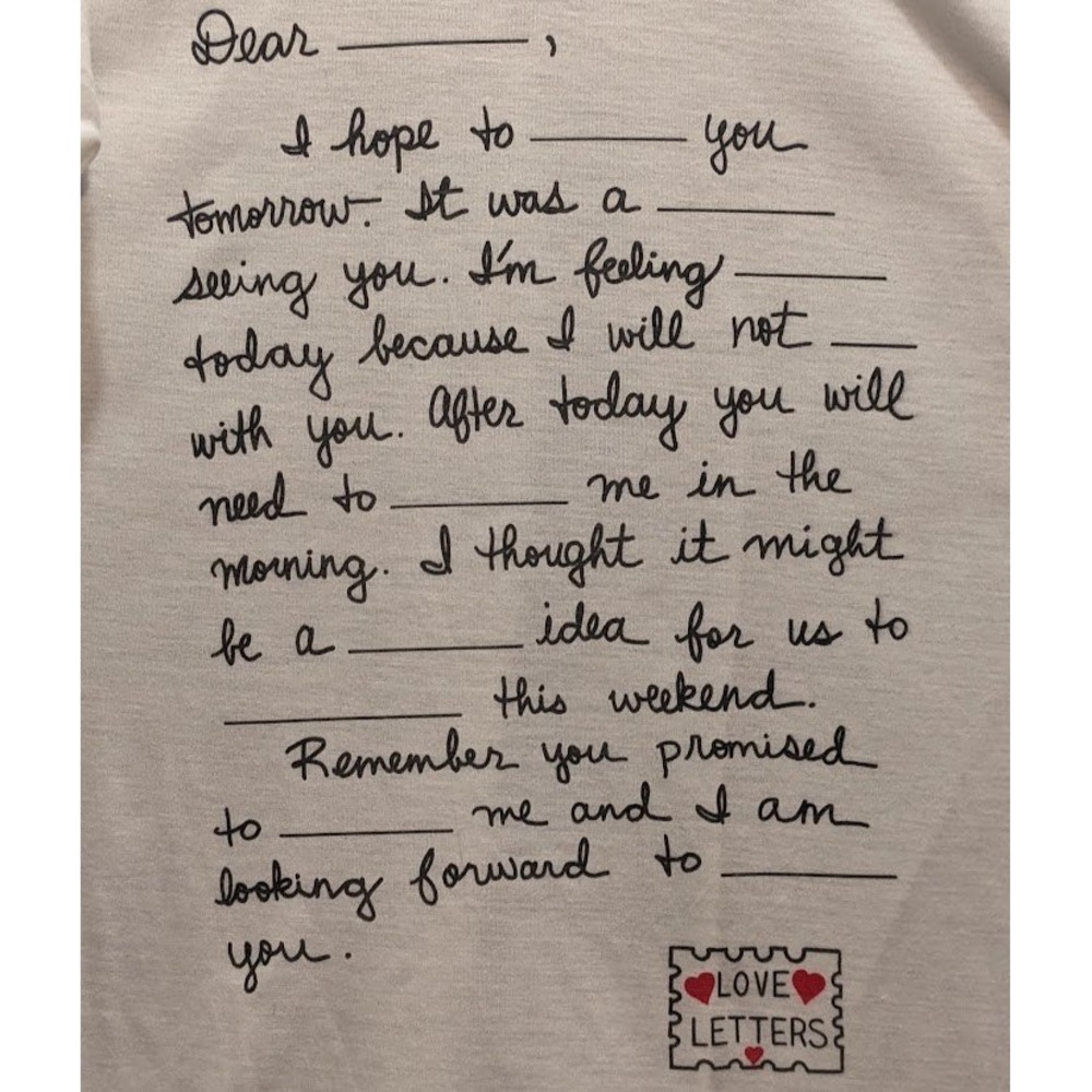Vintage Inner World Love Letters Ringer Nightshirt White Red OSFM Tee Shirt USA - Picture 2 of 8